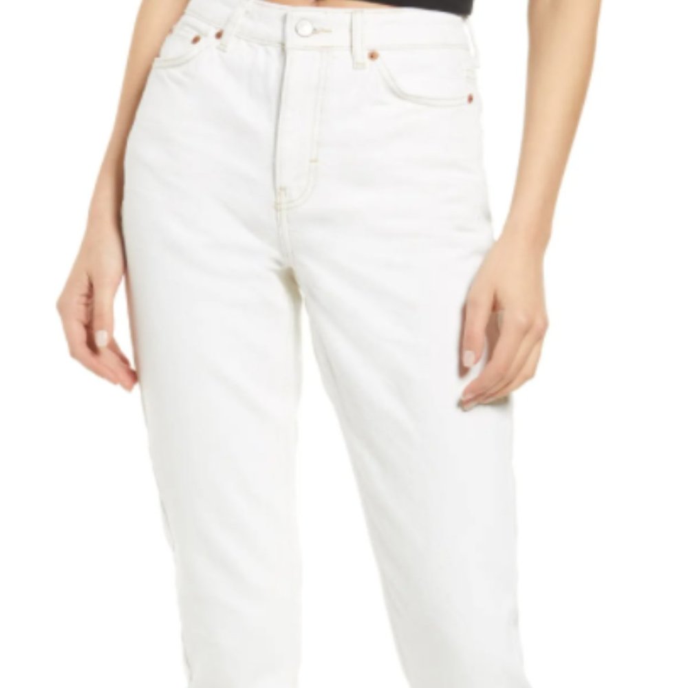 Topshop Jamie Mom Jeans in White W24L32